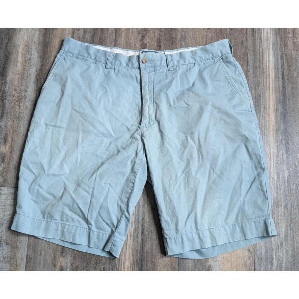 Y2K Polo Ralph Lauren Cotton Shorts Blue Size 36 Dad Golf Flat Front 10" Cotton